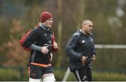 26 March 2018; Peter O'Mahony and Simon Zebo during Munster Rugby squad training at the University of Limerick in Limerick. Photo by Diarmuid Greene/Sportsfile