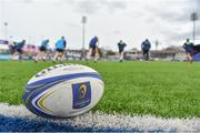 26 March 2018; A European Champions Cup match ball during Leinster Rugby squad training at Energia Park in Donnybrook, Dublin. Photo by Ramsey Cardy/Sportsfile