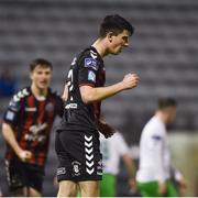 26 March 2018; Rob Manley of Bohemians celebrates after scoring his side's third goal during the EA SPORTS Cup First Round match between Bohemians and Cabinteely at Dalymount Park in Dublin. Photo by David Fitzgerald/Sportsfile