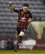 26 March 2018; Daniel Grant of Bohemians celebrates his side's second goal scored by team-mate Rob Manley during the EA SPORTS Cup First Round match between Bohemians and Cabinteely at Dalymount Park in Dublin. Photo by David Fitzgerald/Sportsfile