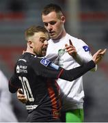 26 March 2018; Keith Ward, left, of Bohemians and Sean Fitzpatrick of Cabinteely during the EA SPORTS Cup First Round match between Bohemians and Cabinteely at Dalymount Park in Dublin. Photo by David Fitzgerald/Sportsfile