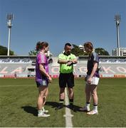 17 March 2018; Referee Séamus Mulvihill, from Kerry, with team captains Noelle Healy of Dublin & 2016 All-Stars, left, and Aileen Gilroy of Mayo & 2017 All-Stars before the 2016 All-Stars v 2017 All-Stars Exhibition match during the TG4 Ladies Football All-Star Tour 2018. Chulalongkorn University Football Club Stadium, Bangkok, Thailand. Photo by Piaras Ó Mídheach/Sportsfile