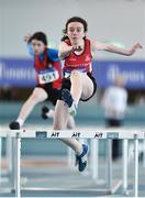 25 March 2018; Veronica O'Neill of City of Derry AC Spartans, Co Derry, competing in the Girls U13 60mH event during Day 3 of the Irish Life Health National Juvenile Indoor Championships at Athlone IT, in Athlone, Westmeath. Photo by Sam Barnes/Sportsfile