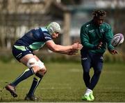27 March 2018; Niyi Adeolokun, right, and Ultan Dillane, left, during Connacht Rugby squad training at the Sportsground in Galway. Photo by Seb Daly/Sportsfile