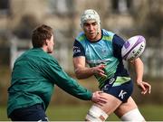 27 March 2018; Ultan Dillane, right, and Kieran Marmion, left, during Connacht Rugby squad training at the Sportsground in Galway. Photo by Seb Daly/Sportsfile