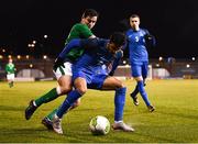 27 March 2018; Gismat Aliyev of Azerbaijan in action against Josh Cullen of Republic of Ireland during the UEFA U21 Championship Qualifier match between the Republic of Ireland and Azerbaijan at Tallaght Stadium in Dublin. Photo by Stephen McCarthy/Sportsfile