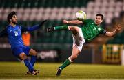 27 March 2018; Josh Cullen of Republic of Ireland in action against Ilkin Muradov of Azerbaijan during the UEFA U21 Championship Qualifier match between the Republic of Ireland and Azerbaijan at Tallaght Stadium in Dublin. Photo by Stephen McCarthy/Sportsfile