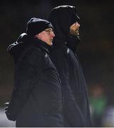 26 March 2018; Cabinteely coach Eddie Gormley, left, and assistant manager Graham O'Hanlon during the EA SPORTS Cup First Round match between Bohemians and Cabinteely at Dalymount Park in Dublin.  Photo by David Fitzgerald/Sportsfile