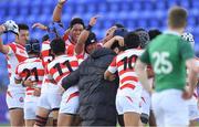 28 March 2018; Japan players celebrate after the U19 International Friendly match between Ireland and Japan at Energia Park in Donnybrook, Dublin. Photo by Piaras Ó Mídheach/Sportsfile