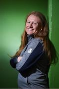 29 March 2018; Amber Barrett poses for a portrait after a Republic of Ireland WNT press conference at FAI HQ in Abbotstown, Dublin. Photo by Matt Browne/Sportsfile
