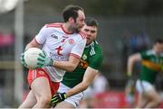 25 March 2018; Ronan McNabb of Tyrone in action against Kevin McCarthy of Kerry during the Allianz Football League Division 1 Round 7 match between Tyrone and Kerry at Healy Park in Omagh, Tyrone. Photo by Brendan Moran/Sportsfile