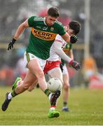25 March 2018; Éanna Ó Conchúir of Kerry in action against Rory Brennan of Tyrone during the Allianz Football League Division 1 Round 7 match between Tyrone and Kerry at Healy Park in Omagh, Tyrone. Photo by Brendan Moran/Sportsfile