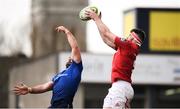30 March 2018; Mick Kearney of Leinster A in action against Sean O’Connor of Munster A during the British & Irish Cup Quarter-Final match between Leinster A and Munster A at Energia Park in Donnybrook, Dublin. Photo by Ramsey Cardy/Sportsfile