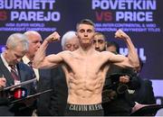 30 March 2018; Ryan Burnett weighs in at the Motor Point Arena in Cardiff, Wales. Photo by Lawrence Lustig / Matchroom Boxing via Sportsfile