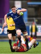 30 March 2018; Óisín Dowling of Leinster A is tackled by Dave Johnston of Munster A during the British & Irish Cup Quarter-Final match between Leinster A and Munster A at Energia Park in Donnybrook, Dublin. Photo by Ramsey Cardy/Sportsfile