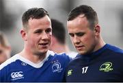 30 March 2018; Bryan Byrne of Leinster A and Ed Byrne, right, following the British & Irish Cup Quarter-Final match between Leinster A and Munster A at Energia Park in Donnybrook, Dublin. Photo by Ramsey Cardy/Sportsfile
