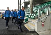 30 March 2018; Bastien Héry of Waterford FC and team-mates arrive prior to the SSE Airtricity League Premier Division match between Limerick and Waterford at Market's Field in Limerick. Photo by Matt Browne/Sportsfile
