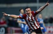 30 March 2018; Aaron McEneff of Derry City celebrates after scoring his side's first goal during the SSE Airtricity League Premier Division match between Derry City and St Patrick's Athletic at the Brandywell Stadium in Derry. Photo by Oliver McVeigh/Sportsfile