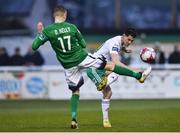30 March 2018; Shane Griffin of Cork City in action against Daniel Kelly of Bray Wanderers during the SSE Airtricity League Premier Division match between Bray Wanderers and Cork City at the Carlisle Grounds in Wicklow. Photo by Seb Daly/Sportsfile
