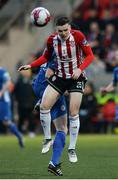 30 March 2018; Ronan Hale of Derry City in action against Owen Garvan of St Patrick's Athletic during the SSE Airtricity League Premier Division match between Derry City and St Patrick's Athletic at the Brandywell Stadium in Derry. Photo by Oliver McVeigh/Sportsfile