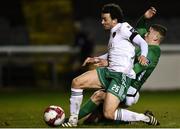 30 March 2018; Barry McNamee of Cork City in action against Andrew McGovern of Bray Wanderers during the SSE Airtricity League Premier Division match between Bray Wanderers and Cork City at the Carlisle Grounds in Wicklow. Photo by Seb Daly/Sportsfile