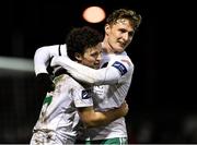 30 March 2018; Barry McNamee of Cork City, left, celebrates with team-mate Kieran Sadlier after scoring his side's second goal during the SSE Airtricity League Premier Division match between Bray Wanderers and Cork City at the Carlisle Grounds in Wicklow. Photo by Seb Daly/Sportsfile