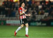 30 March 2018; Aaron McEneff of Derry City celebrates after scoring his side's second goal during the SSE Airtricity League Premier Division match between Derry City and St Patrick's Athletic at the Brandywell Stadium in Derry. Photo by Oliver McVeigh/Sportsfile