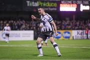 30 March 2018; Michael Duffy of Dundalk celebrates after scoring his side's third goal during the SSE Airtricity League Premier Division match between Dundalk and Bohemians at Oriel Park in Louth. Photo by Stephen McCarthy/Sportsfile