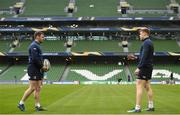 31 March 2018; Fergus McFadden, left, and Garry Ringrose during the Leinster Rugby captain's run at the Aviva Stadium in Dublin. Photo by Ramsey Cardy/Sportsfile