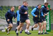31 March 2018; Tadhg Furlong during the Leinster Rugby captain's run at the Aviva Stadium in Dublin. Photo by Ramsey Cardy/Sportsfile