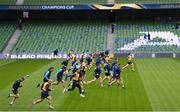 31 March 2018; The Leinster squad during the Leinster Rugby captain's run at the Aviva Stadium in Dublin. Photo by Ramsey Cardy/Sportsfile