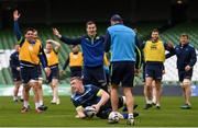 31 March 2018; Dan Leavy during the Leinster Rugby captain's run at the Aviva Stadium in Dublin. Photo by Ramsey Cardy/Sportsfile