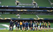 31 March 2018; The Leinster squad during the Leinster Rugby captain's run at the Aviva Stadium in Dublin. Photo by Ramsey Cardy/Sportsfile