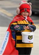 31 March 2018; Muireann Doyle, age 7, collects donations for Young Munster RFC outside the stadium prior to the European Rugby Champions Cup quarter-final match between Munster and RC Toulon at Thomond Park in Limerick. Photo by Ray McManus/Sportsfile