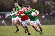31 March 2018; Cillian O'Sullivan of Meath in action against Fergal Donohue of Louth during the Allianz Football League Roinn 2 Round 6 match between Louth and Meath at the Gaelic Grounds in Drogheda, Co Louth. Photo by Ramsey Cardy/Sportsfile