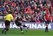 31 March 2018; Anthony Belleau of RC Toulon kicks a penalty after the European Rugby Champions Cup quarter-final match between Munster and RC Toulon at Thomond Park in Limerick. Photo by Brendan Moran/Sportsfile