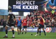 31 March 2018; Conor Murray of Munster kicks a penalty during the European Rugby Champions Cup quarter-final match between Munster and RC Toulon at Thomond Park in Limerick. Photo by Diarmuid Greene/Sportsfile