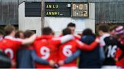 31 March 2018; The Louth team huddle following their defeat in the Allianz Football League Roinn 2 Round 6 match between Louth and Meath at the Gaelic Grounds in Drogheda, Co Louth. Photo by Ramsey Cardy/Sportsfile