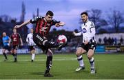 30 March 2018; Dan Byrne of Bohemians in action against Patrick Hoban of Dundalk during SSE Airtricity League Premier Division match between Dundalk and Bohemians at Oriel Park in Louth. Photo by Stephen McCarthy/Sportsfile