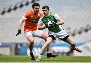 31 March 2018; Micky Jones of Fermanagh in action against Aidan Forker of Armagh during the Allianz Football League Division 3 Final match between Armagh and Fermanagh at Croke Park in Dublin. Photo by David Fitzgerald/Sportsfile