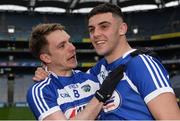 31 March 2018; Ross Munnelly, left, and Robert Pigott of Laois celebrate after the Allianz Football League Division 4 Final match between Carlow and Laois at Croke Park in Dublin. Photo by Piaras Ó Mídheach/Sportsfile