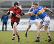 31 March 2018; Donal O'Hare of Down in action against Kevin Fahey of Tipperary during the Allianz Football League Roinn 2 Round 6 match between Down and Tipperary at Páirc Esler in Newry, Co Down. Photo by Oliver McVeigh/Sportsfile