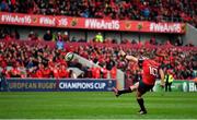 31 March 2018; Ian Keatley of Munster kicks the winning points from a conversion on team-mate Andrew Conway's try during the European Rugby Champions Cup quarter-final match between Munster and RC Toulon at Thomond Park in Limerick. Photo by Brendan Moran/Sportsfile