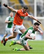 31 March 2018; Barry Mulrone of Fermanagh in action against Ryan McShane of Armagh during the Allianz Football League Division 3 Final match between Armagh and Fermanagh at Croke Park in Dublin. Photo by David Fitzgerald/Sportsfile