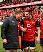 31 March 2018; Stephen Archer and Peter O'Mahony of Munster celebrate after the European Rugby Champions Cup quarter-final match between Munster and RC Toulon at Thomond Park in Limerick. Photo by Diarmuid Greene/Sportsfile