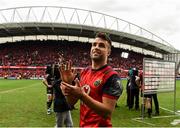 31 March 2018; Conor Murray of Munster applauds supporters after the European Rugby Champions Cup quarter-final match between Munster and RC Toulon at Thomond Park in Limerick. Photo by Diarmuid Greene/Sportsfile