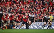 31 March 2018; Andrew Conway of Munster gets away from Francois Trinh-Duc and Chris Ashton of RC Toulon on his way to scoring his side's second try during the European Rugby Champions Cup quarter-final match between Munster and RC Toulon at Thomond Park in Limerick. Photo by Diarmuid Greene/Sportsfile