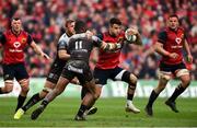 31 March 2018; Conor Murray of Munster is tackled by Duane Vermeulen and Semi Radradra of RC Toulon during the European Rugby Champions Cup quarter-final match between Munster and RC Toulon at Thomond Park in Limerick. Photo by Diarmuid Greene/Sportsfile