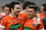 31 March 2018; Armagh's Aidan Forker, left, and Ryan McShane celebrate after the Allianz Football League Division 3 Final match between Armagh and Fermanagh at Croke Park in Dublin. Photo by Piaras Ó Mídheach/Sportsfile