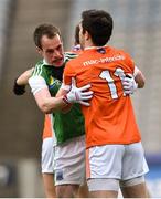 31 March 2018; Aidan Forker of Armagh tussles with Ruairí Corrigan of Fermanagh during the Allianz Football League Division 3 Final match between Armagh and Fermanagh at Croke Park in Dublin. Photo by David Fitzgerald/Sportsfile
